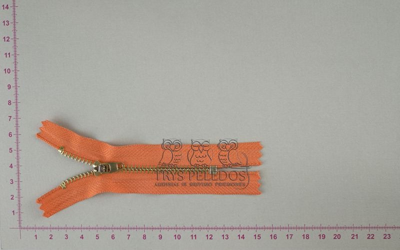 Metalinis užtrauktukas „Oranžinis“, 10 cm