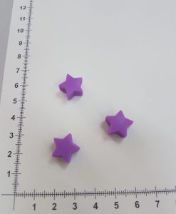 Silikoninė žvaigždutė Alyvinė 15 mm