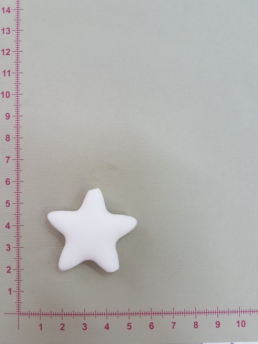 Silikoninė žvaigždutė Balta 38 x 38 mm