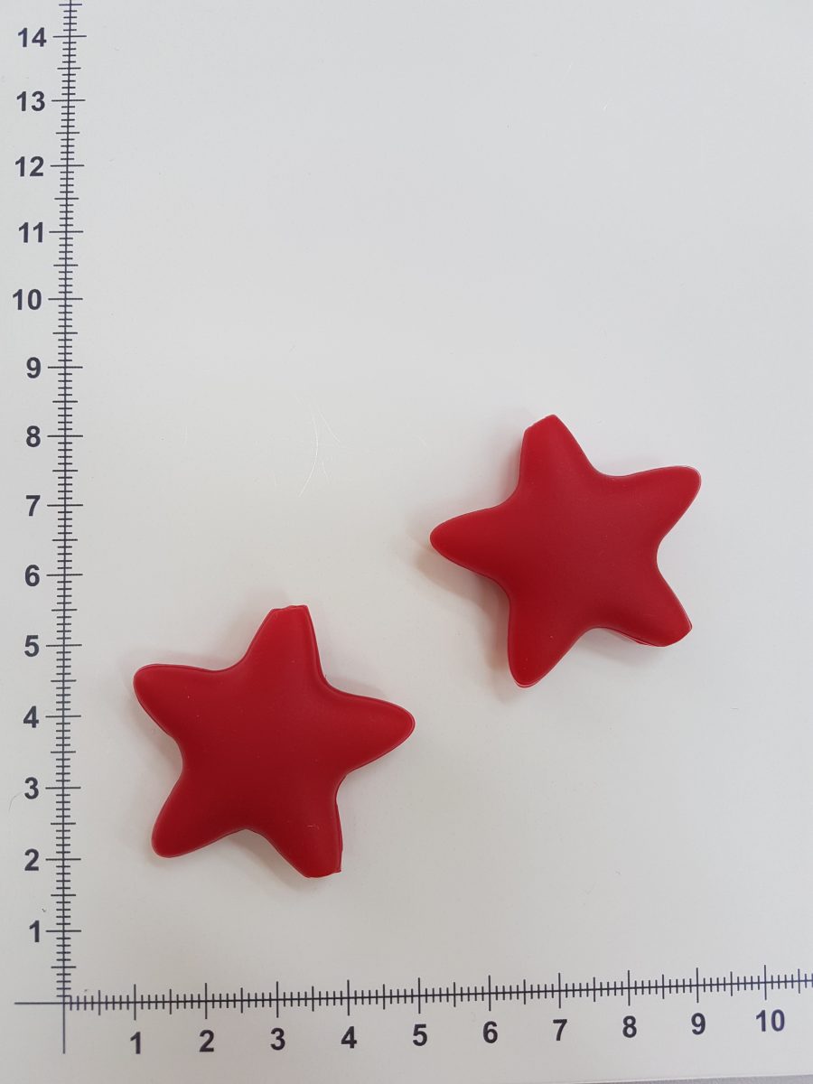 Silikoninė žvaigždutė Raudona 38 x 38 mm