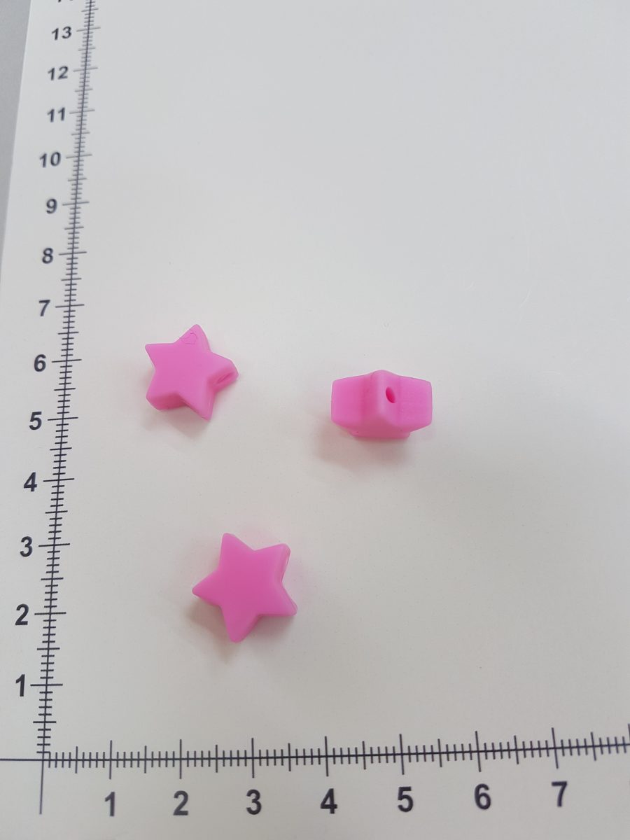 Silikoninė žvaigždutė Rožinė 15 mm