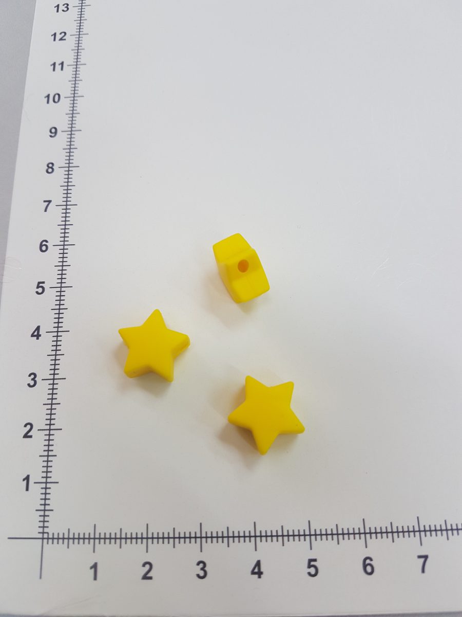 Silikoninė žvaigždutė Ryškiai geltona 15 mm