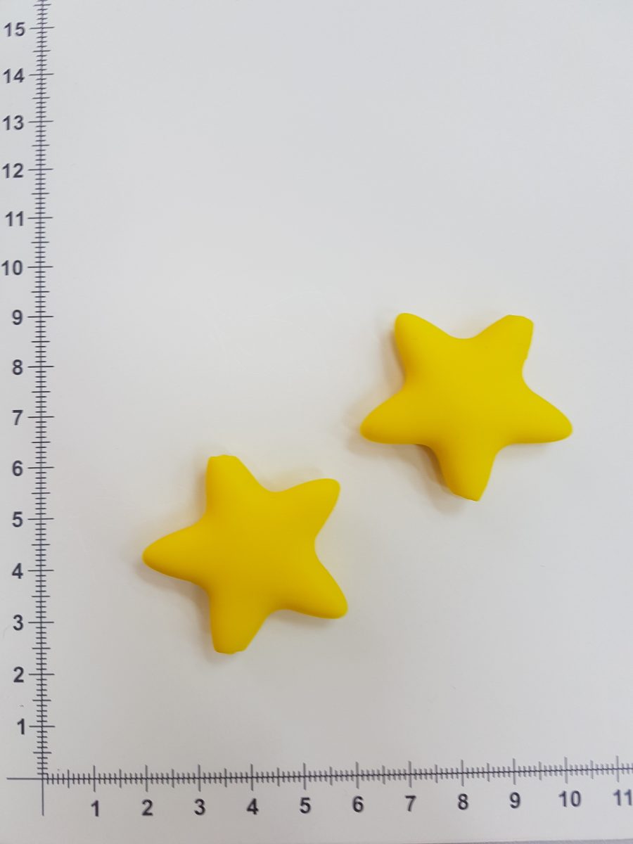 Silikoninė žvaigždutė Ryškiai geltona 38 x 38 mm