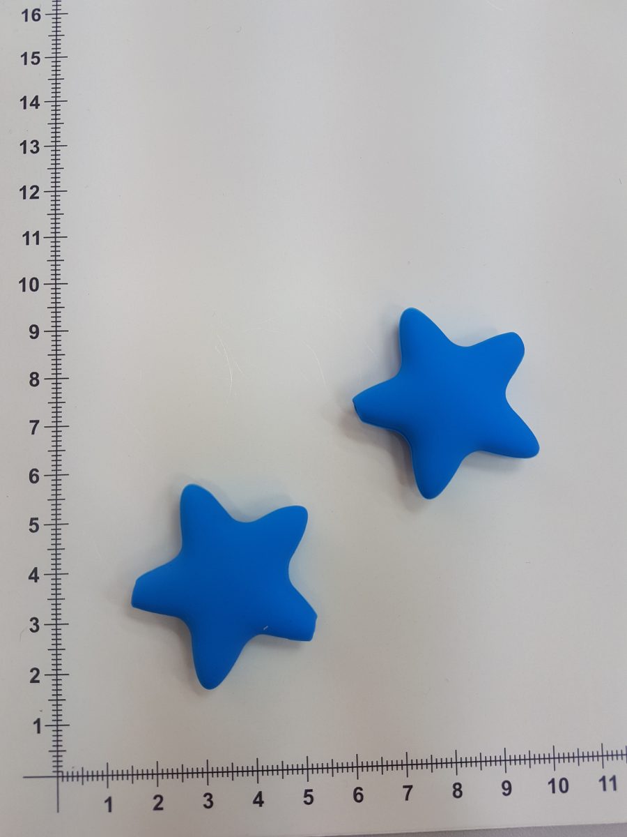 Silikoninė žvaigždutė Ryškiai mėlyna 38 x 38 mm
