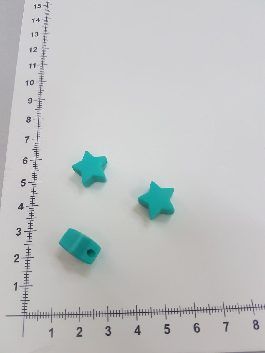 Silikoninė žvaigždutė Ryškiai mėtinė 15 mm