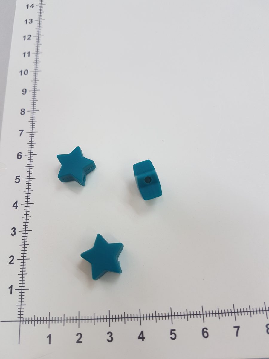 Silikoninė žvaigždutė smaragdas 15 mm