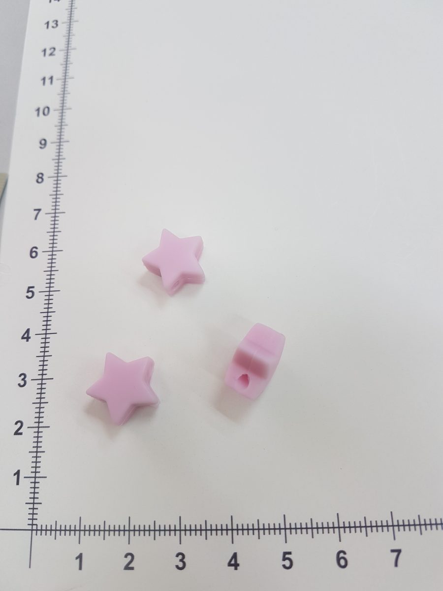 Silikoninė žvaigždutė Šviesiai rožinė 15 mm