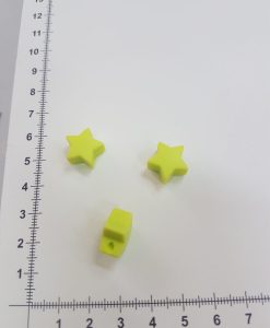 Silikoninė žvaigždutė Šviesiai salotinė 15 mm