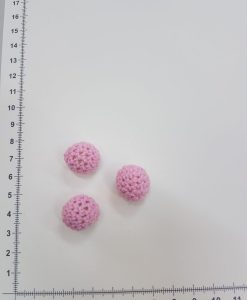 Silikoniniai apnerti karoliukai 16 mm, Rožiniai
