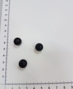 Silikoniniai karoliukai 12 mm, Juodi