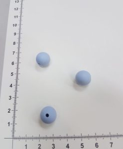 Silikoniniai karoliukai 12 mm, Šviesiai mėlyni