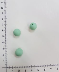 Silikoniniai karoliukai 12 mm, Šviesiai mėtiniai