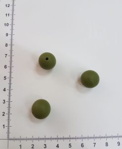 Silikoniniai karoliukai 15 mm, Chaki