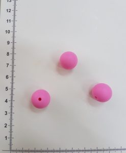 Silikoniniai karoliukai 15 mm, Rožiniai