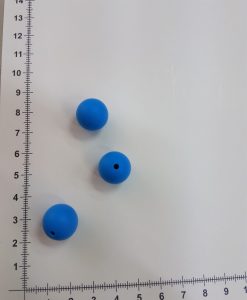 Silikoniniai karoliukai 15 mm, Ryškiai mėlyni