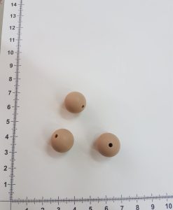 Silikoniniai karoliukai 15 mm, Tamsiai kreminiai