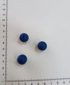 Silikoniniai karoliukai 15 mm, Tamsiai mėlyni