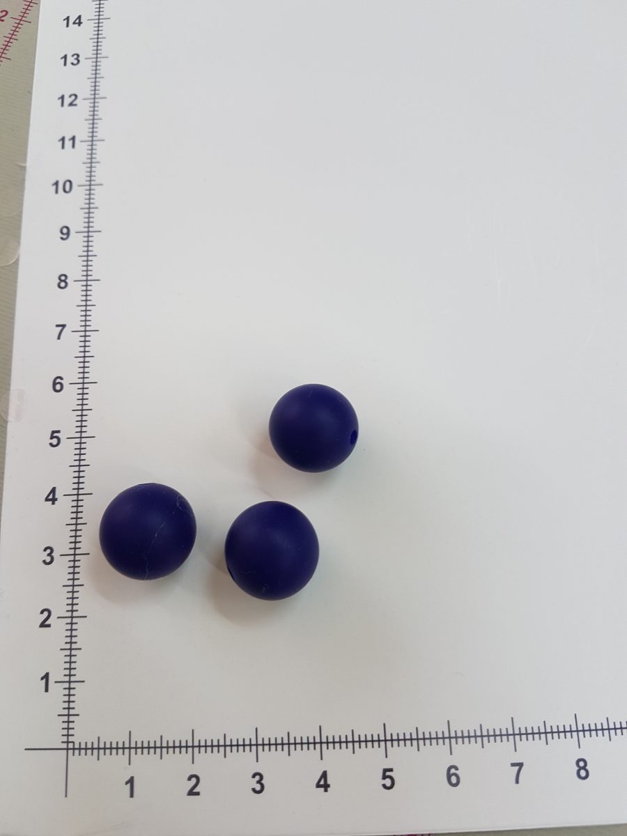 Silikoniniai karoliukai 15 mm, Tamsiai violetiniai