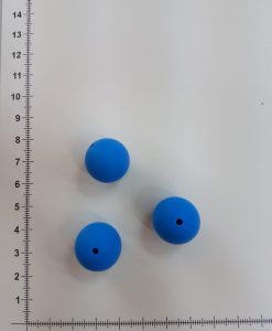 Silikoniniai karoliukai 19 mm, Ryškiai mėlyni