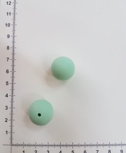 Silikoniniai karoliukai 19 mm, Šviesiai mėtiniai