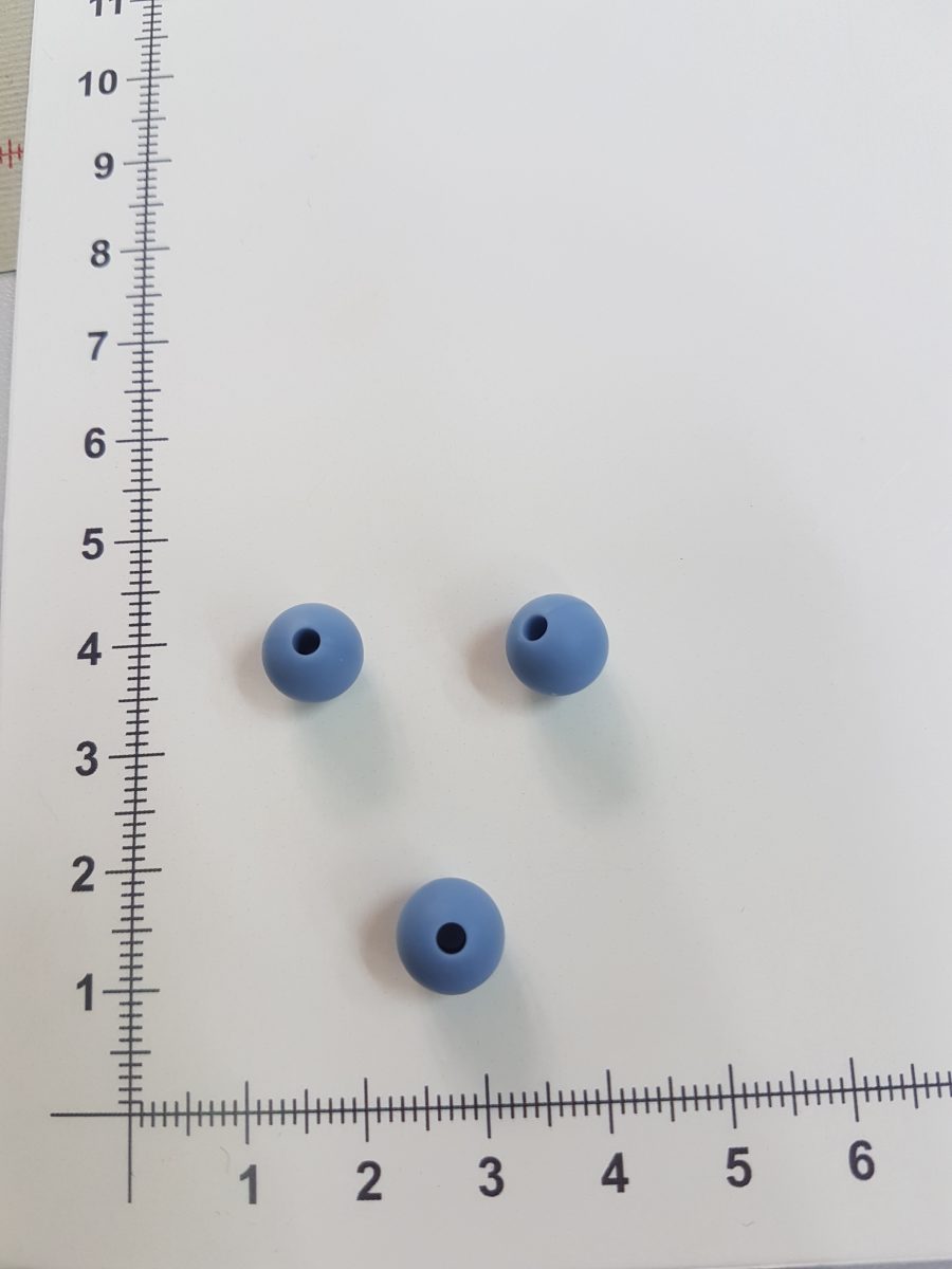 Silikoniniai karoliukai 9 mm, Mėlyni