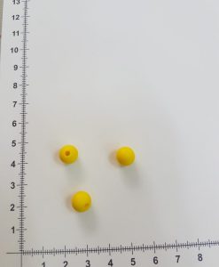 Silikoniniai karoliukai 9 mm, Ryškiai geltoni