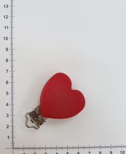 Silikoninis laikiklio segtukas Raudona širdelė