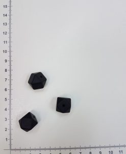 Silikoninis šešiakampis 14 mm, Juodas