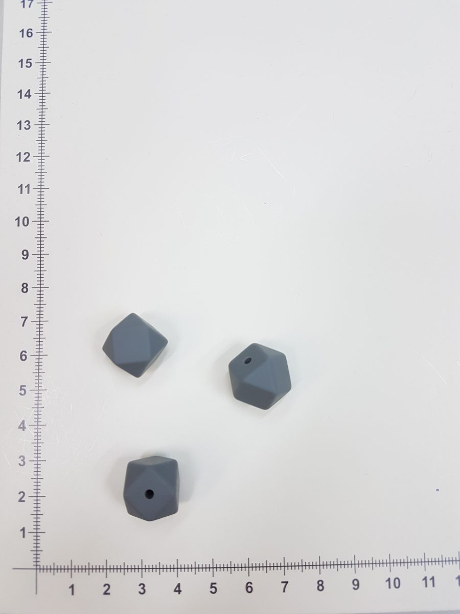 Silikoninis šešiakampis 14 mm, Pilkas