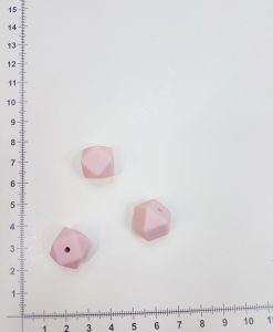 Silikoninis šešiakampis 14 mm, Švelniai rožinis