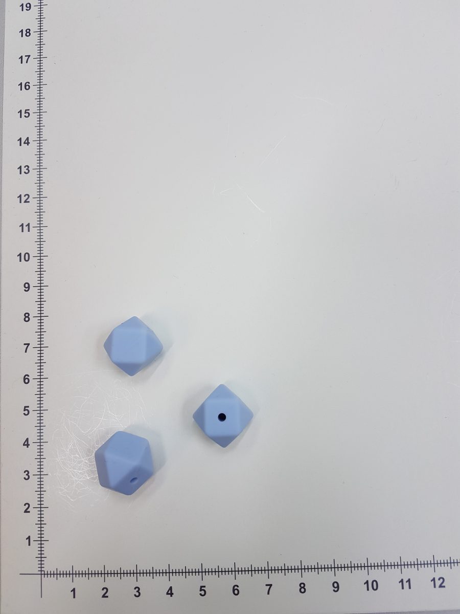 Silikoninis šešiakampis 14 mm, Šviesiai mėlynas