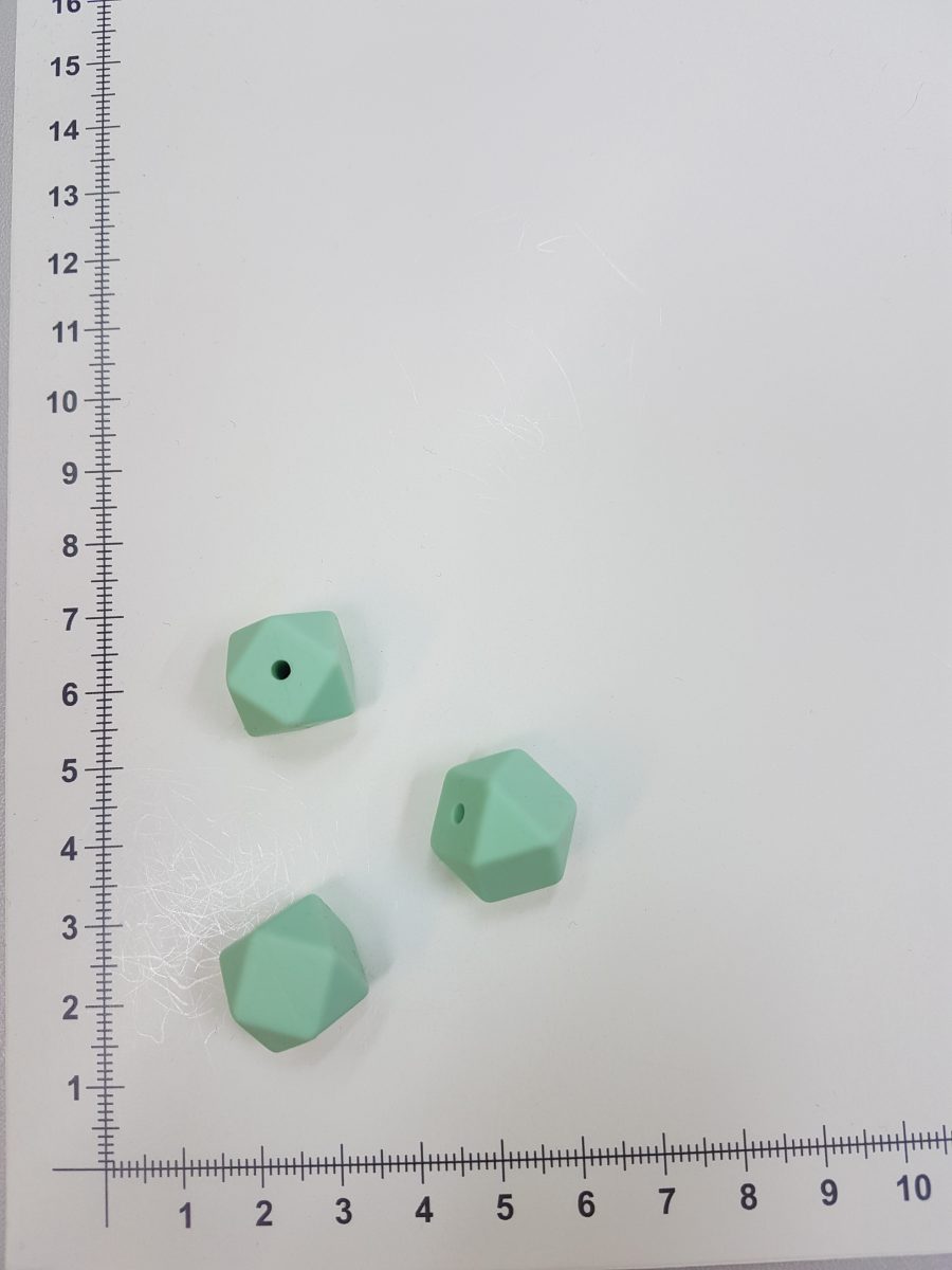 Silikoninis šešiakampis 14 mm, Šviesiai mėtinis