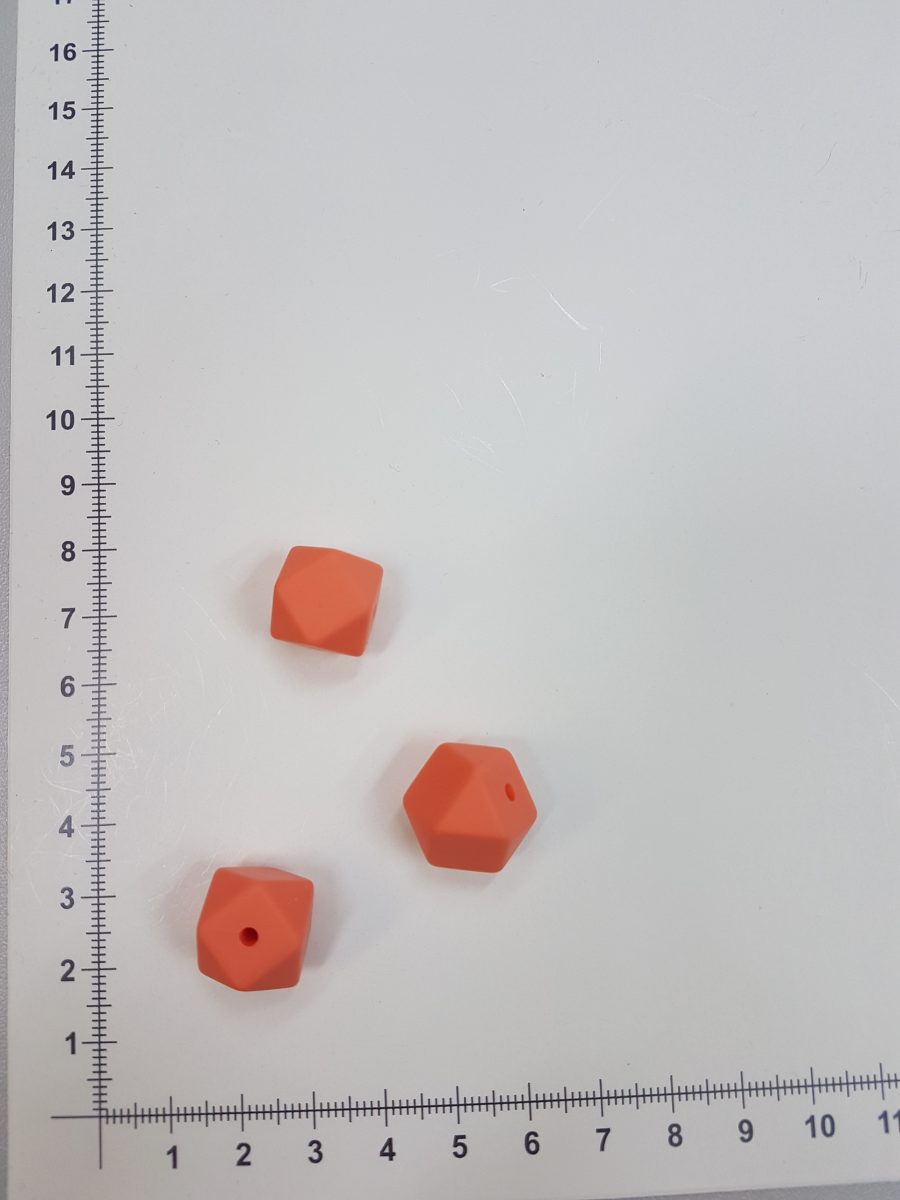 Silikoninis šešiakampis 14 mm, Šviesiai oranžinis