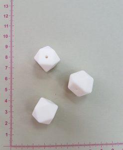 Silikoninis šešiakampis 17 mm, Baltas