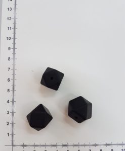 Silikoninis šešiakampis 17 mm, Juodas