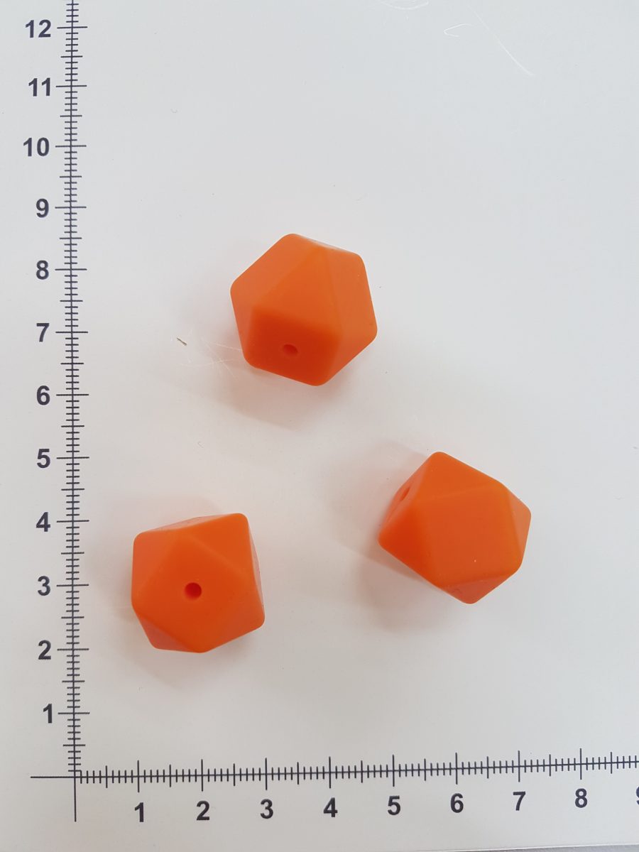 Silikoninis šešiakampis 17 mm, Ryškiai oranžinis