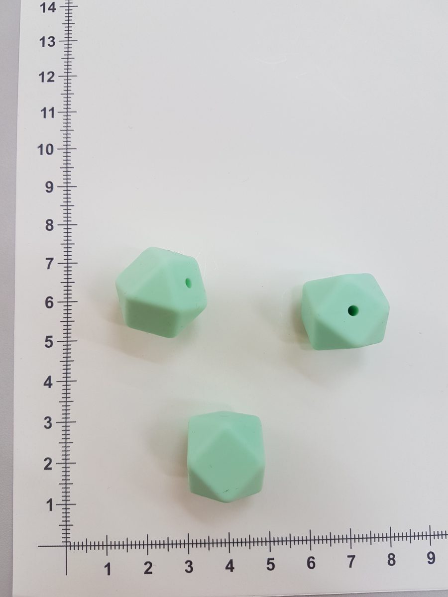 Silikoninis šešiakampis 17 mm, Šviesiai mėtinis