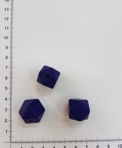 Silikoninis šešiakampis 17 mm, Tamsiai mėlynas