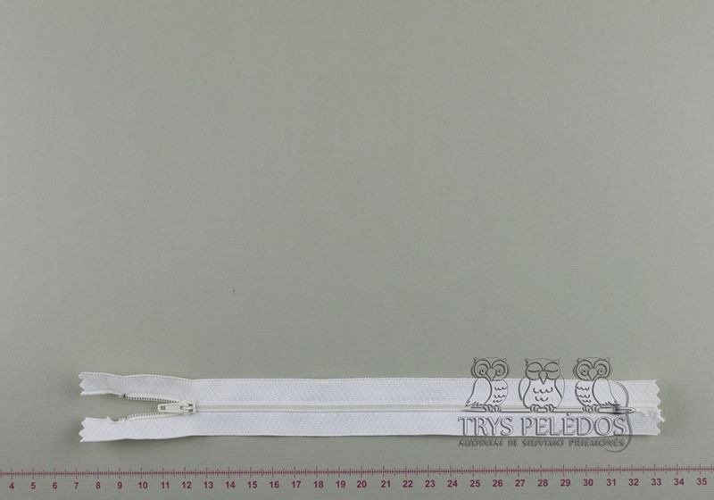 Spiralinis fiksuojamas užtrauktukas „Baltas“, 22 cm