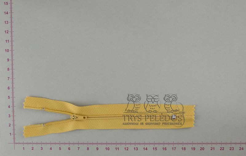 Spiralinis fiksuojamas užtrauktukas „Geltonas“, 14 cm