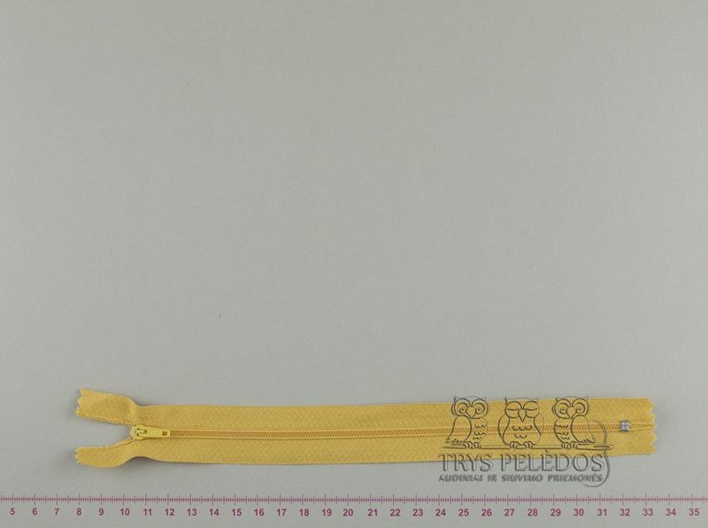 Spiralinis fiksuojamas užtrauktukas „Geltonas“, 22 cm