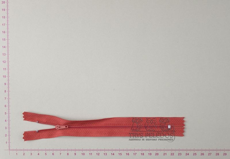 Spiralinis fiksuojamas užtrauktukas „Ryškiai plytinis“, 18 cm