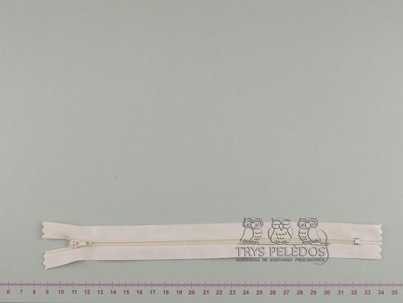 Spiralinis fiksuojamas užtrauktukas „Šviesiai persikinis“, 22 cm