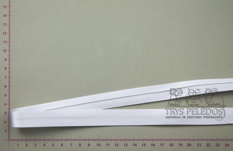 Atlasinė kantavimo juostelė Balta 18 mm