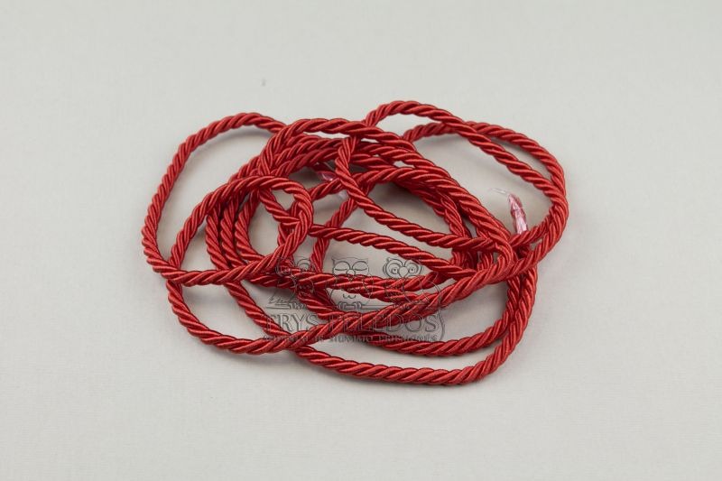 Dekoratyvinė virvelė 4mm,raudona