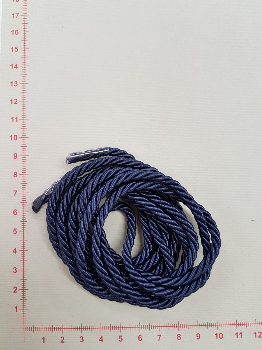 Dekoratyvinė virvelė Tamsiai mėlyna, 3 mm