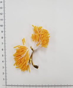 Gėlių kuokeliai su stiklo dalelėmis, ryškiai geltona