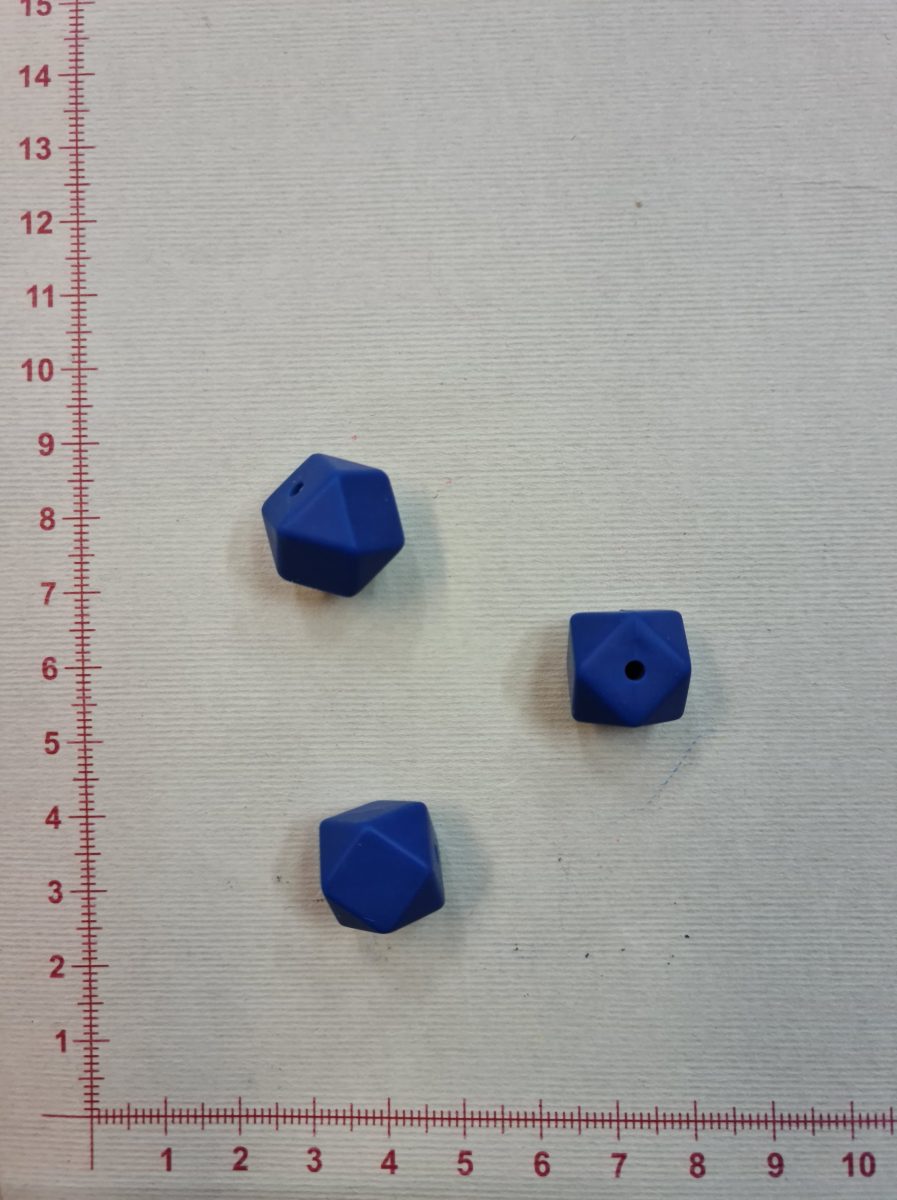 Silikoninis šešiakampis 14 mm, Tamsiai mėlyna