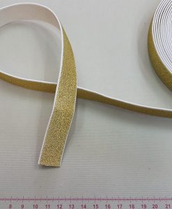 Metalizuota guma balta Auksinė/ 20mm
