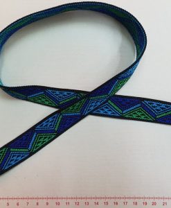 Dekoratyvinė guma 25 mm, žalia/mėlyna